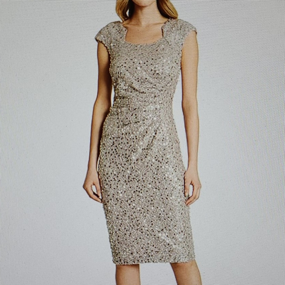 Tahari ASL Sequin Lace Dress - Picture 7 of 15